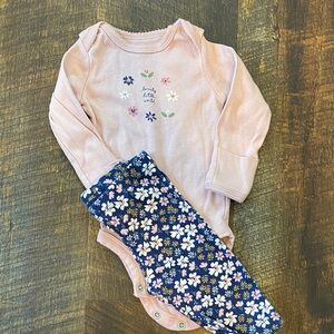 Floral Kids Matching Set in Pink and Blue